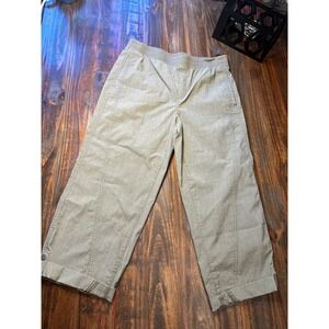 Chicos Pants Womens 0.5 or US 6 Pull On Elastic Waist Cropped Casual Sage‎ Green